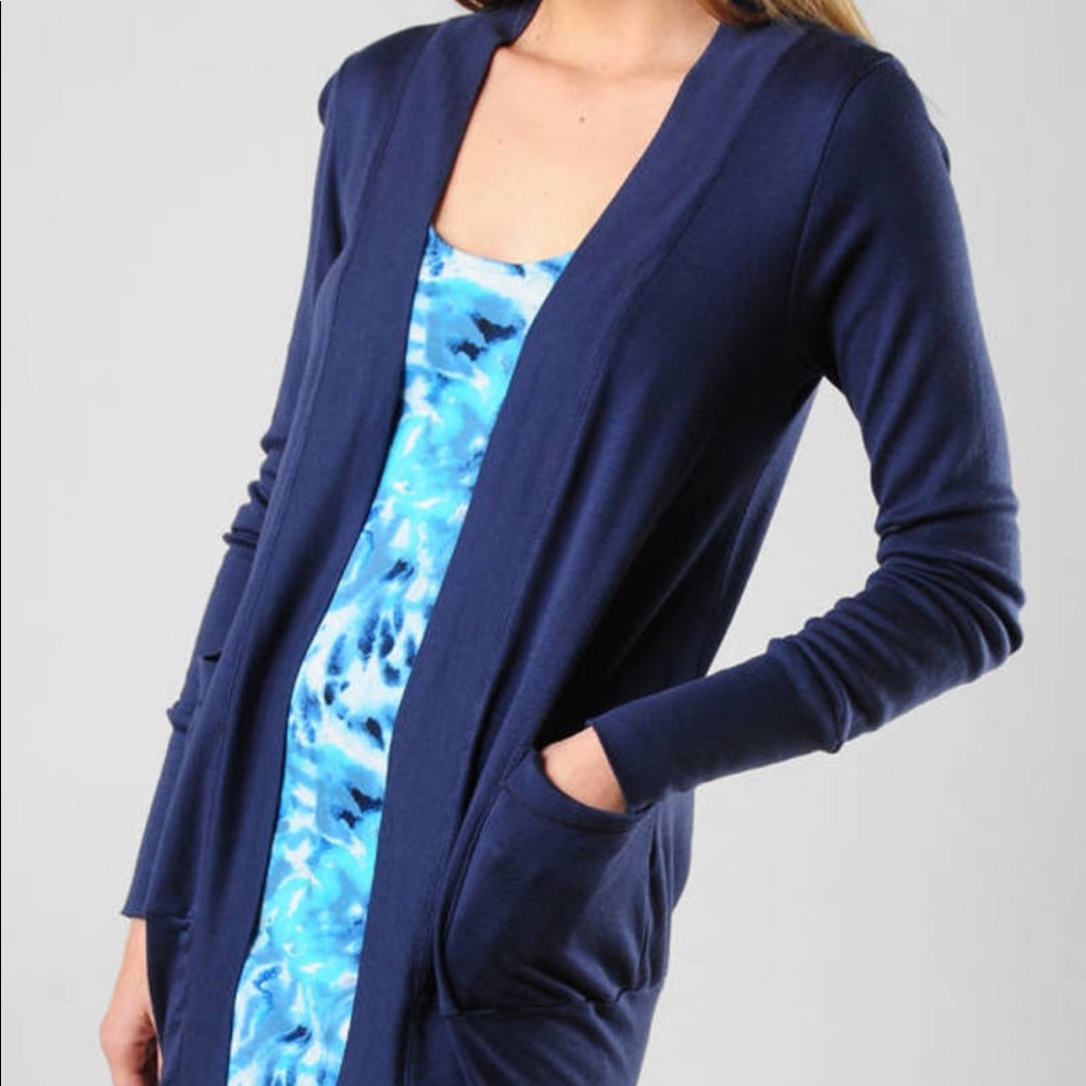 Splendid | Navy Long V Neck Cardigan | Small